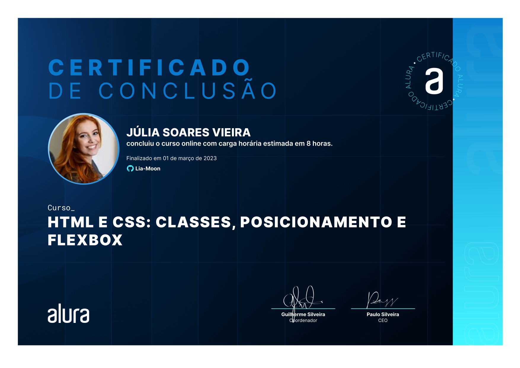 Certificado de curso concluído
