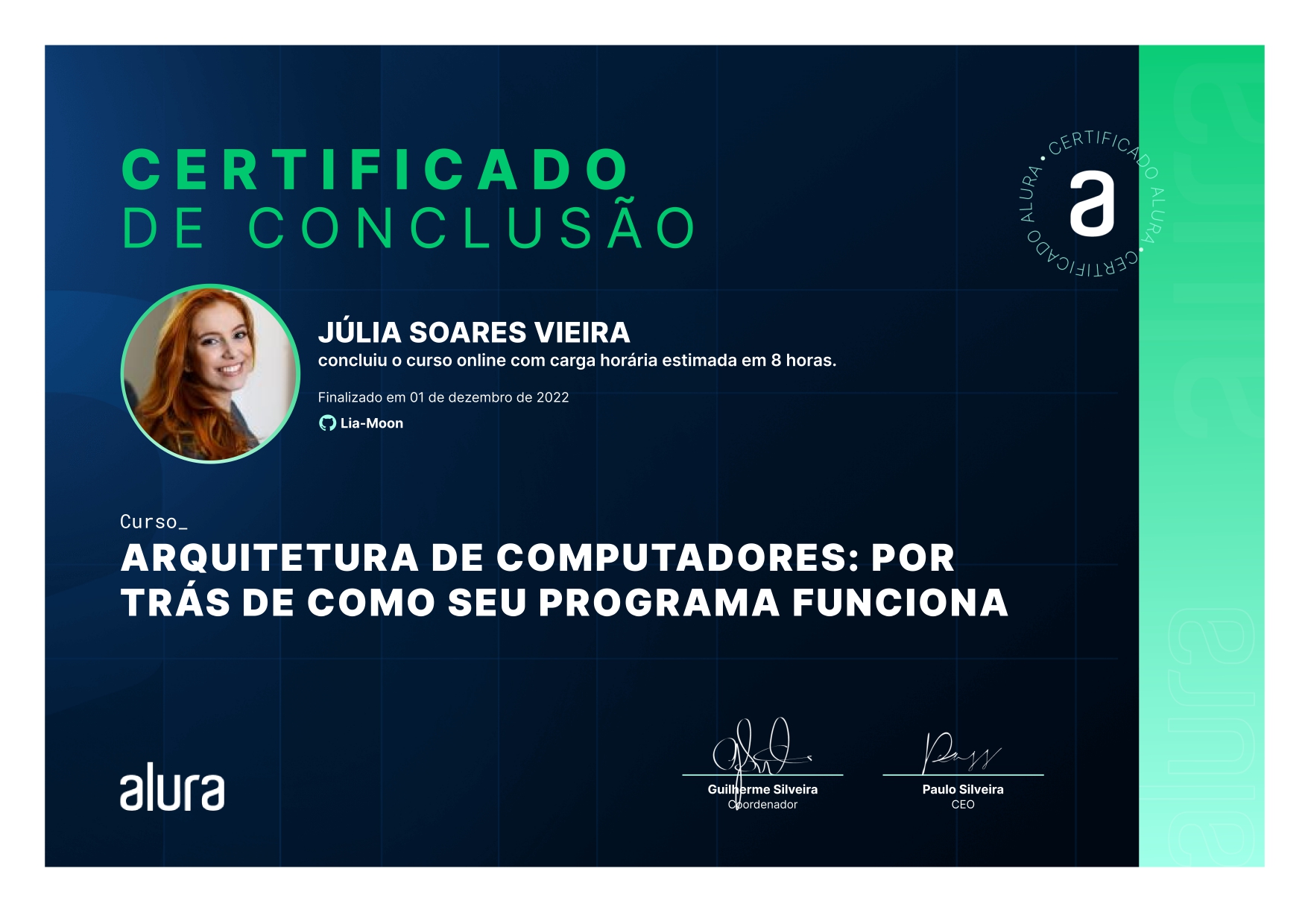Certificado de curso concluído